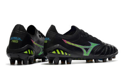 Mizuno Morelia Neo 3 FG Low-Tops Soccer Cleats - Black/Rainbow
