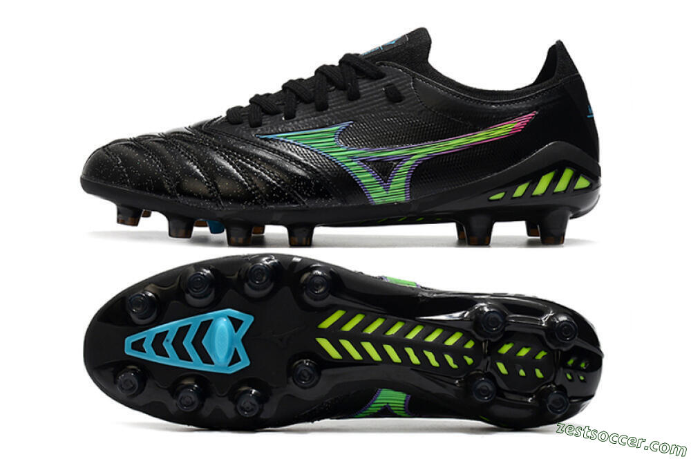 Mizuno Morelia Neo 3 FG Low-Tops Soccer Cleats - Black/Rainbow 1