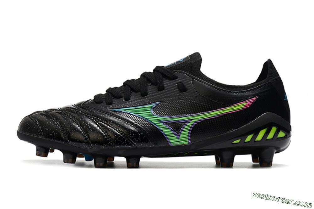 Mizuno Morelia Neo 3 FG Low-Tops Soccer Cleats - Black/Rainbow 2