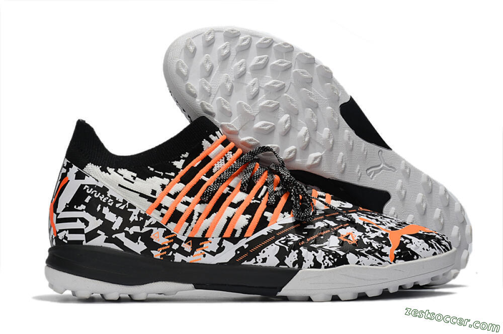 Puma Future Z 1.3 Teazer TF Low-Tops Soccer Shoes - White/Black/Orange 0