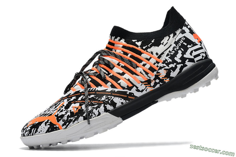 Puma Future Z 1.3 Teazer TF Low-Tops Soccer Shoes - White/Black/Orange 5