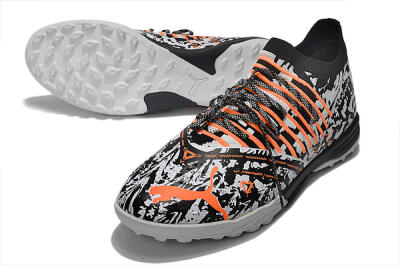 Puma Future Z 1.3 Teazer TF Low-Tops Soccer Shoes - White/Black/Orange