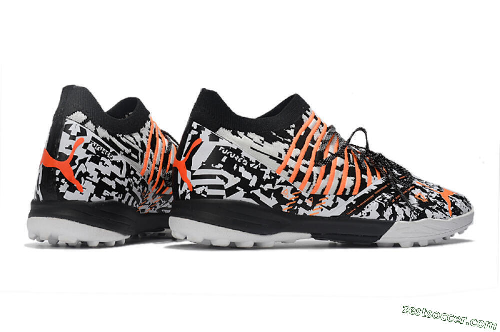Puma Future Z 1.3 Teazer TF Low-Tops Soccer Shoes - White/Black/Orange 6