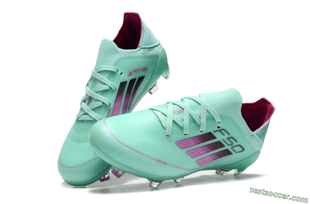 Adidas F50 Elite FG Low-Tops Soccer Cleats - Jade/Purple/Black 3