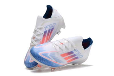 Adidas F50 Elite FG Low-Tops Soccer Cleats - White/Blue/Red