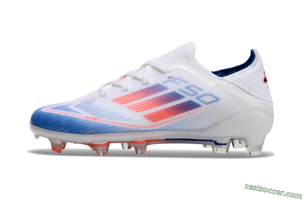 Adidas F50 Elite FG Low-Tops Soccer Cleats - White/Blue/Red 2