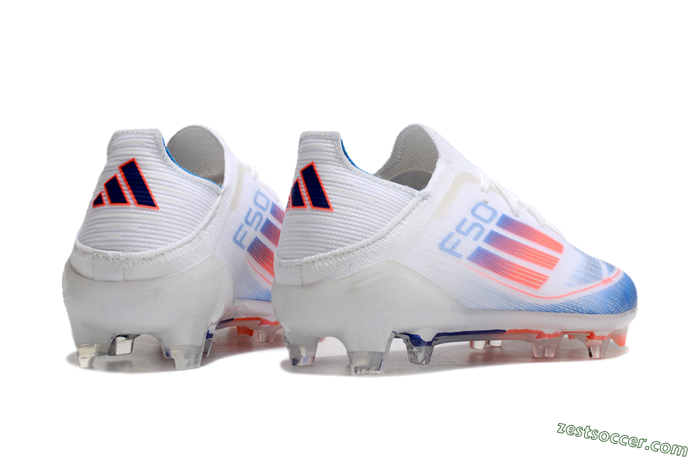 Adidas F50 Elite FG Low-Tops Soccer Cleats - White/Blue/Red 7