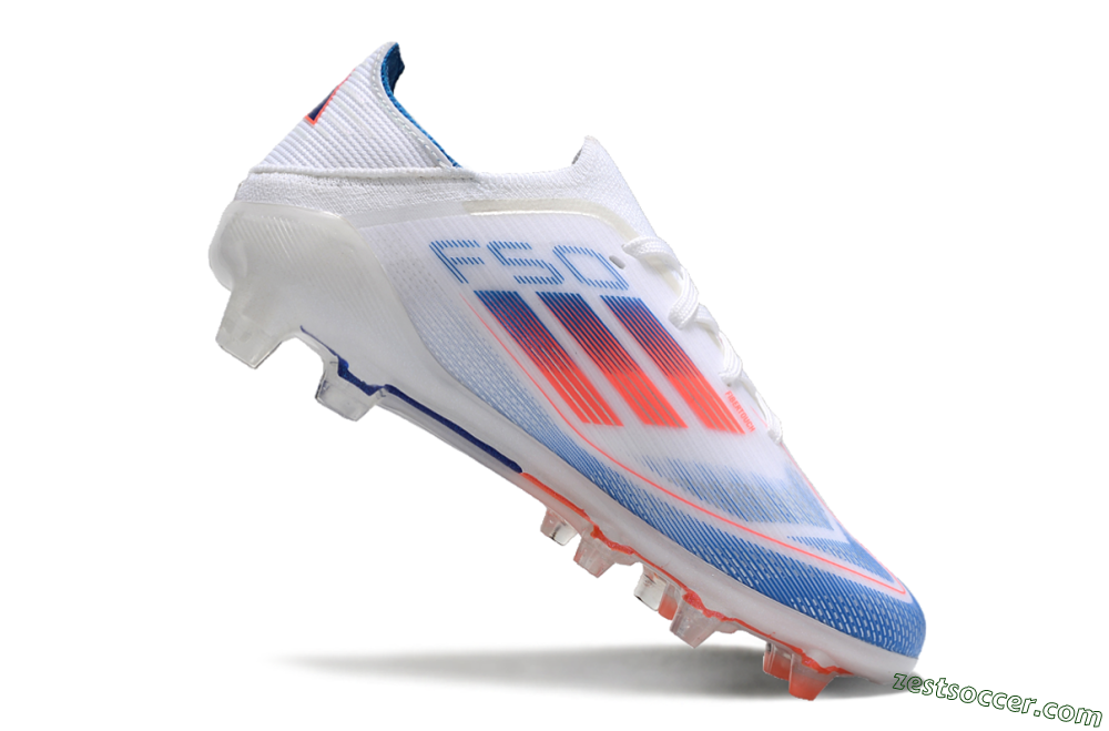 Adidas F50 Elite FG Low-Tops Soccer Cleats - White/Blue/Red 4