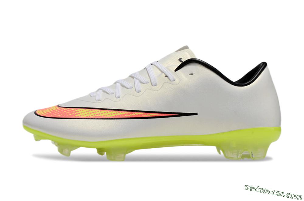 Nike Mercurial Vapor 10 FG Low-Tops Soccer Cleats - Beige/Red/Yellow 2