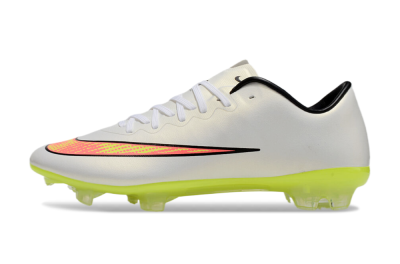 Nike Mercurial Vapor 10 FG Low-Tops Soccer Cleats - Beige/Red/Yellow