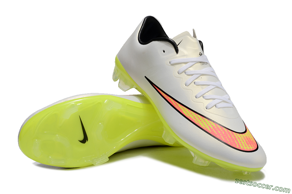 Nike Mercurial Vapor 10 FG Low-Tops Soccer Cleats - Beige/Red/Yellow 3