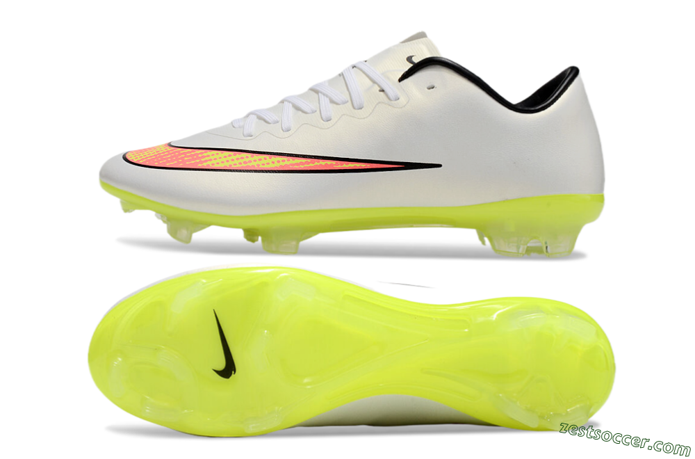 Nike Mercurial Vapor 10 FG Low-Tops Soccer Cleats - Beige/Red/Yellow 1