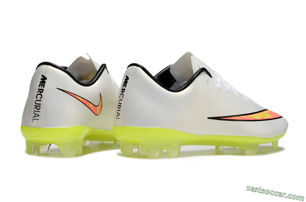 Nike Mercurial Vapor 10 FG Low-Tops Soccer Cleats - Beige/Red/Yellow 6