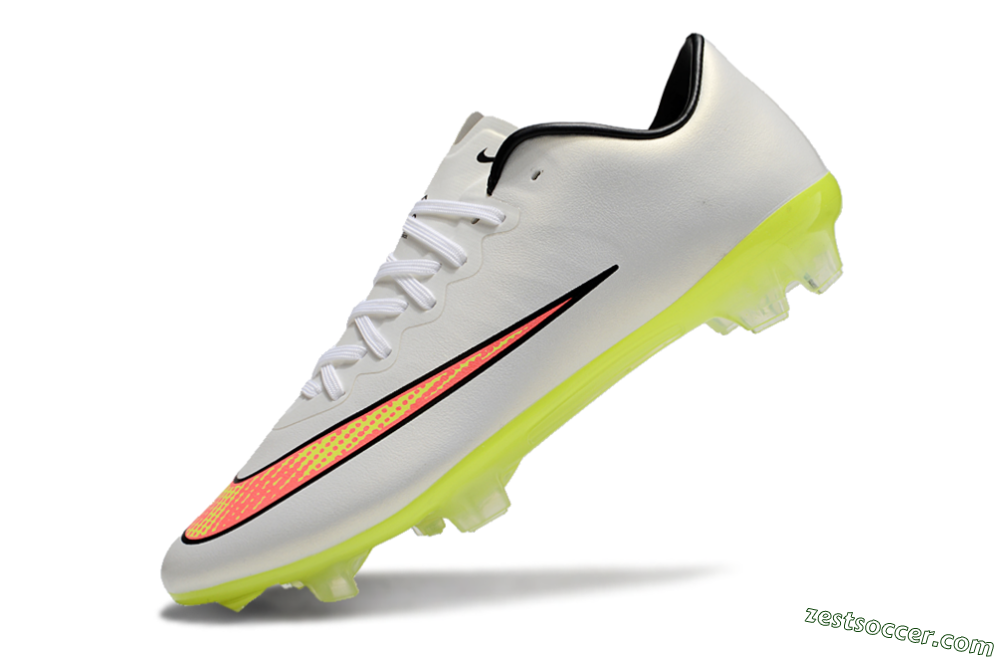 Nike Mercurial Vapor 10 FG Low-Tops Soccer Cleats - Beige/Red/Yellow 5