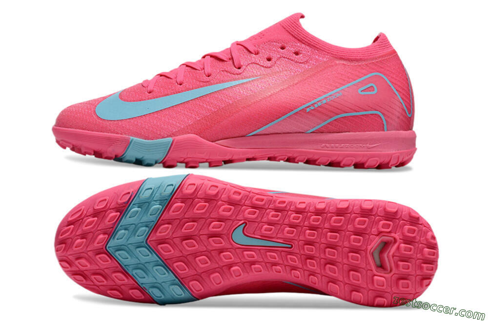 Nike Air Zoom Mercurial Vapor 16 Elite TF Low-Tops Soccer Shoes - Pink/Red/Jade 7