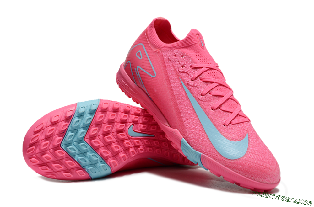 Nike Air Zoom Mercurial Vapor 16 Elite TF Low-Tops Soccer Shoes - Pink/Red/Jade 2