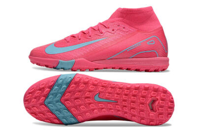 Nike Air Zoom Mercurial Superfly 10 Elite TF High-Tops Soccer Shoes - Pink/Red/Jade