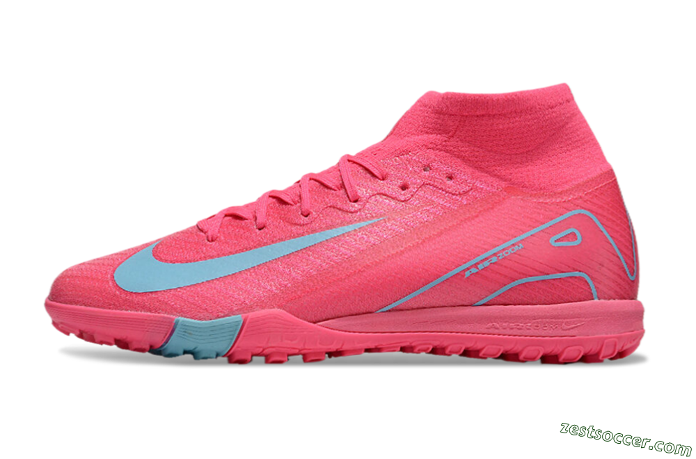 Nike Air Zoom Mercurial Superfly 10 Elite TF High-Tops Soccer Shoes - Pink/Red/Jade 0
