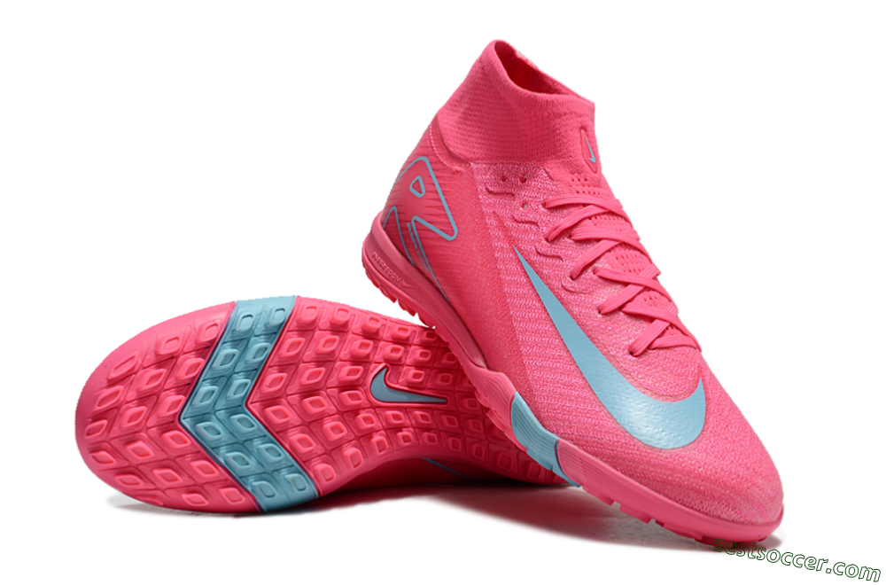 Nike Air Zoom Mercurial Superfly 10 Elite TF High-Tops Soccer Shoes - Pink/Red/Jade 2