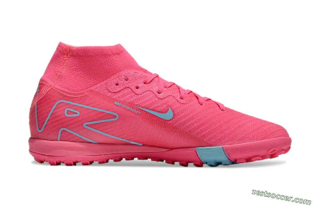 Nike Air Zoom Mercurial Superfly 10 Elite TF High-Tops Soccer Shoes - Pink/Red/Jade 6