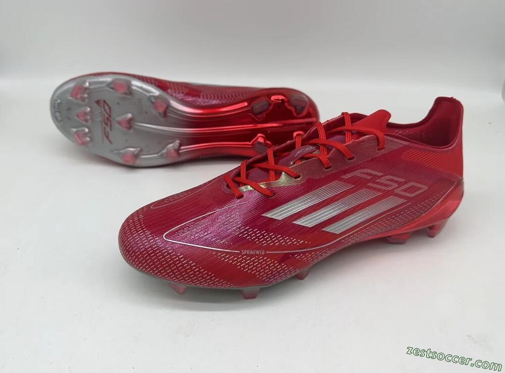 Adidas F50 Elite FG Low-Tops Soccer Cleats - Red/Silver/White