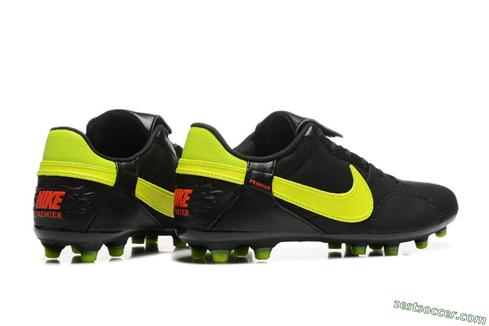 Nike The Premier 3 FG Low-Tops Soccer Cleats - Black/Yellow/Red 9