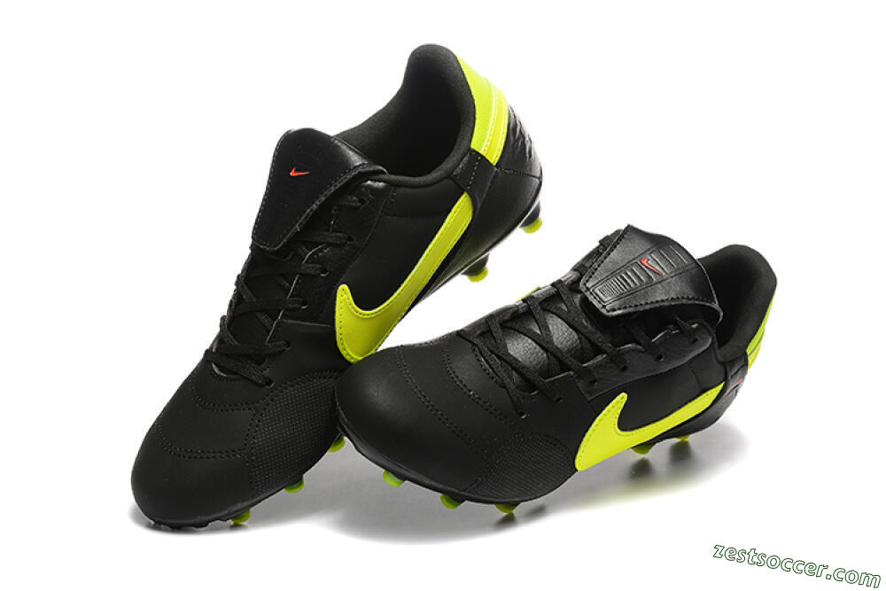 Nike The Premier 3 FG Low-Tops Soccer Cleats - Black/Yellow/Red 6
