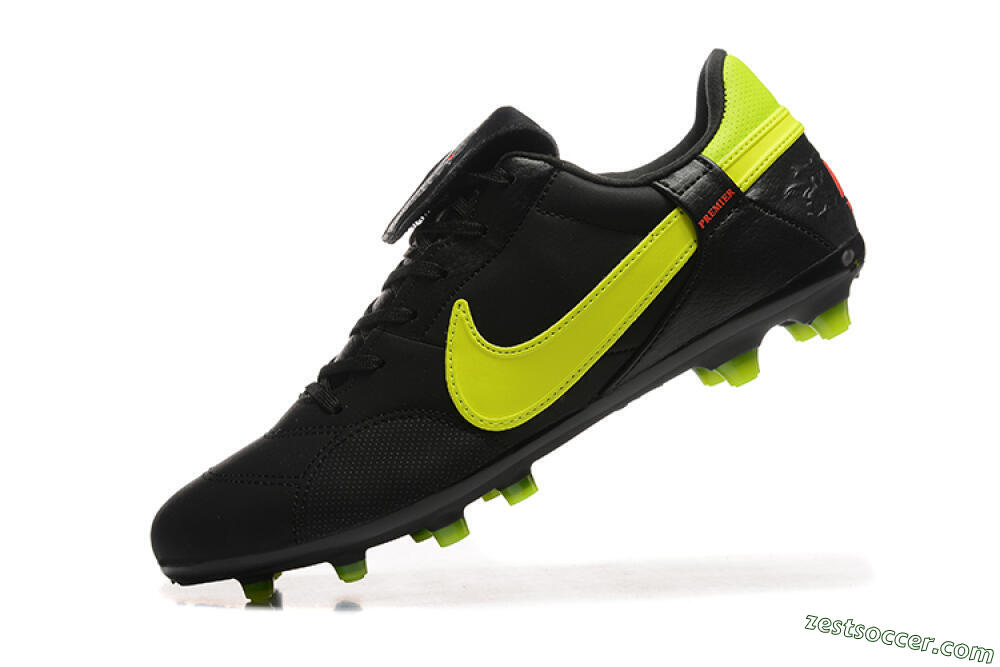 Nike The Premier 3 FG Low-Tops Soccer Cleats - Black/Yellow/Red 8