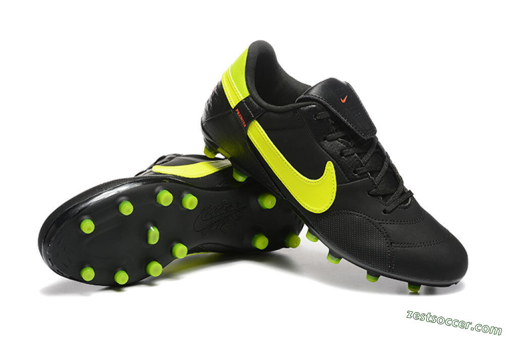 Nike The Premier 3 FG Low-Tops Soccer Cleats - Black/Yellow/Red 4