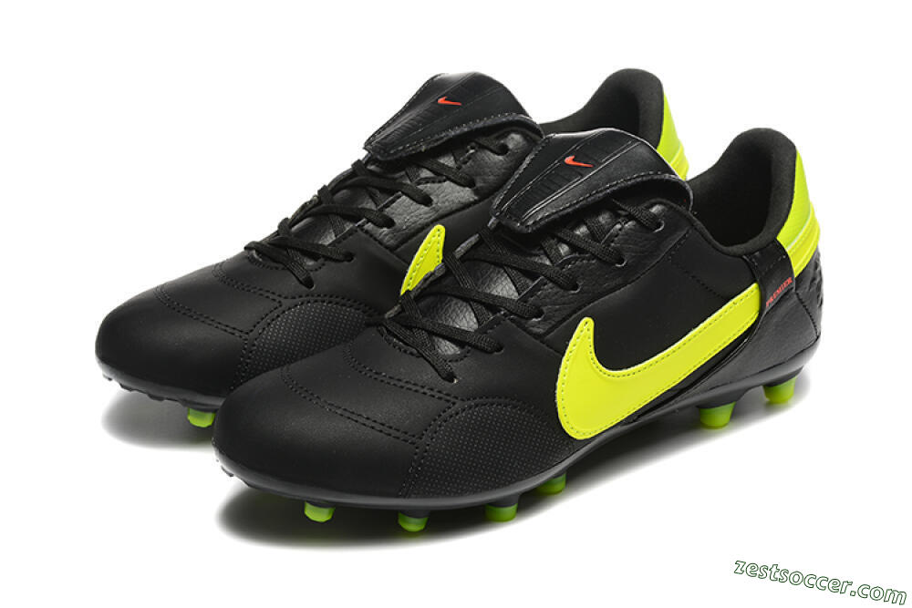 Nike The Premier 3 FG Low-Tops Soccer Cleats - Black/Yellow/Red 5
