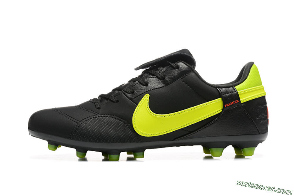 Nike The Premier 3 FG Low-Tops Soccer Cleats - Black/Yellow/Red 2