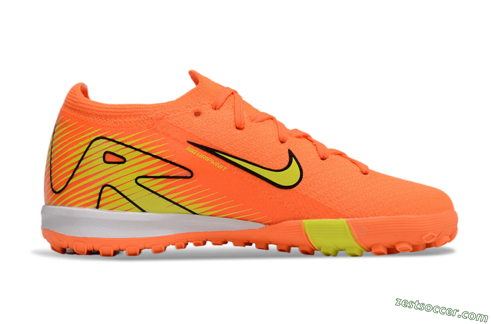 Kids Nike Air Zoom Mercurial Vapor 16 Elite TF Low-Tops Soccer Shoes - Orange/Yellow/Black/White 6