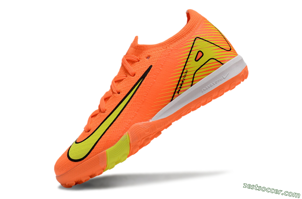 Kids Nike Air Zoom Mercurial Vapor 16 Elite TF Low-Tops Soccer Shoes - Orange/Yellow/Black/White 5
