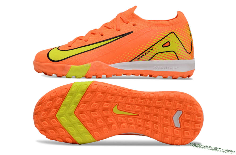 Kids Nike Air Zoom Mercurial Vapor 16 Elite TF Low-Tops Soccer Shoes - Orange/Yellow/Black/White 1