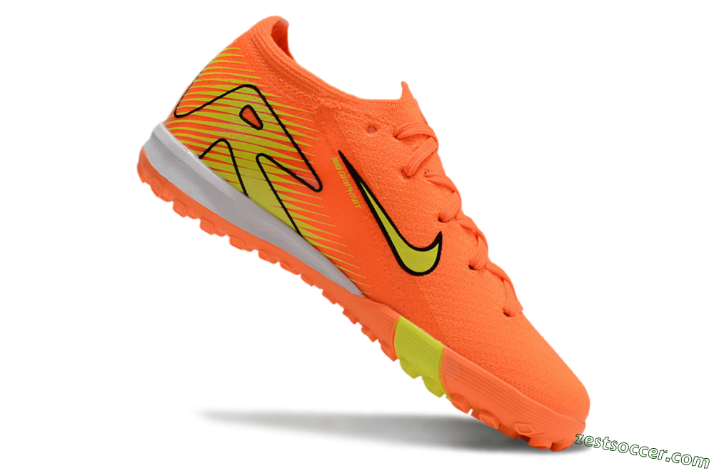 Kids Nike Air Zoom Mercurial Vapor 16 Elite TF Low-Tops Soccer Shoes - Orange/Yellow/Black/White 4