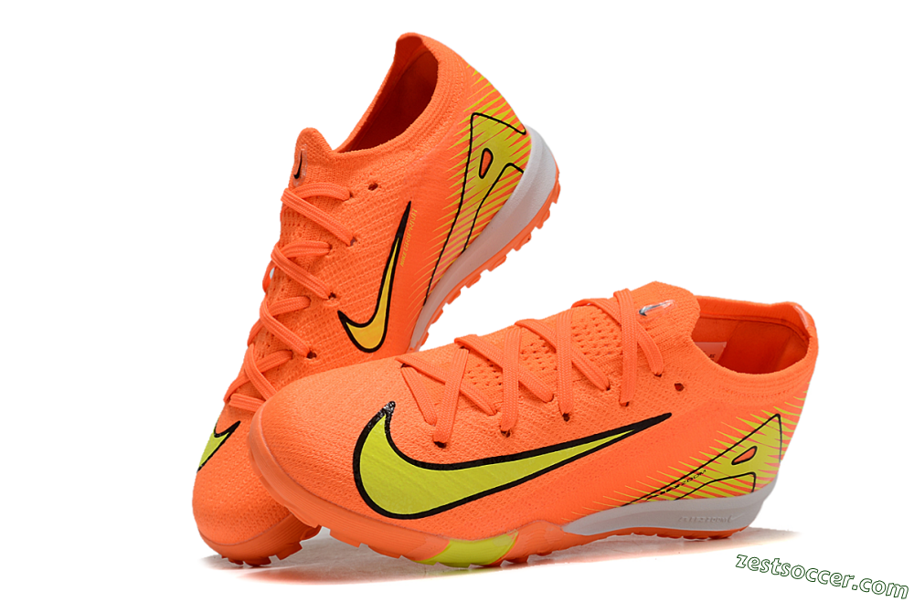 Kids Nike Air Zoom Mercurial Vapor 16 Elite TF Low-Tops Soccer Shoes - Orange/Yellow/Black/White 3