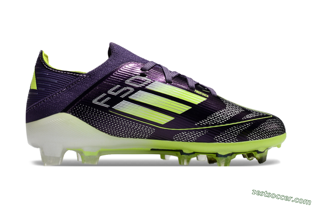 Kids Adidas F50 Elite FG Low-Tops Soccer Cleats - Purple/Yellow/White 6
