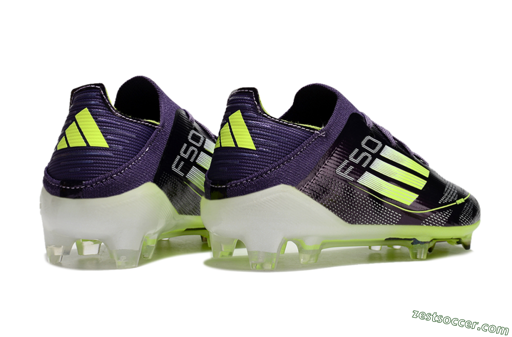 Kids Adidas F50 Elite FG Low-Tops Soccer Cleats - Purple/Yellow/White 7