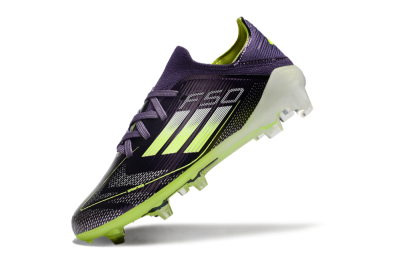 Kids Adidas F50 Elite FG Low-Tops Soccer Cleats - Purple/Yellow/White