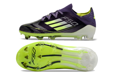 Kids Adidas F50 Elite FG Low-Tops Soccer Cleats - Purple/Yellow/White