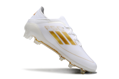 Kids Adidas F50 Elite FG Low-Tops Soccer Cleats - White/Gold/Red
