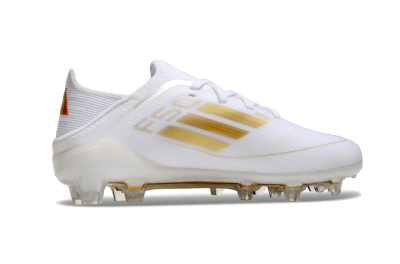 Kids Adidas F50 Elite FG Low-Tops Soccer Cleats - White/Gold/Red