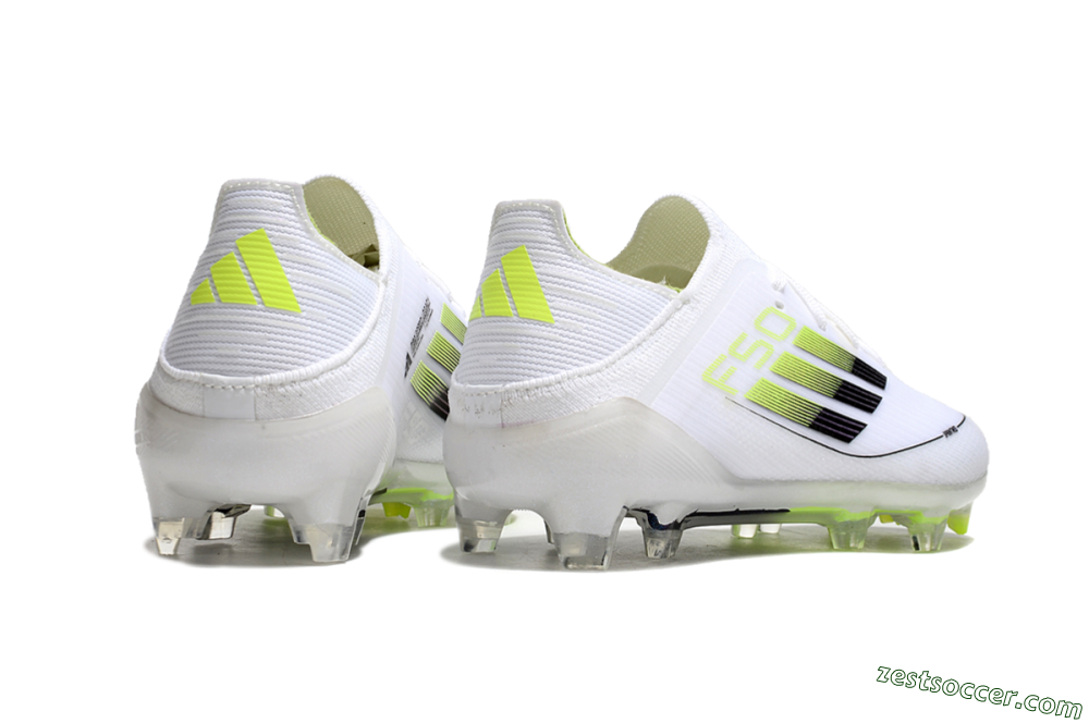 Kids Adidas F50 Elite FG Low-Tops Soccer Cleats - White/Blue/Yellow 7