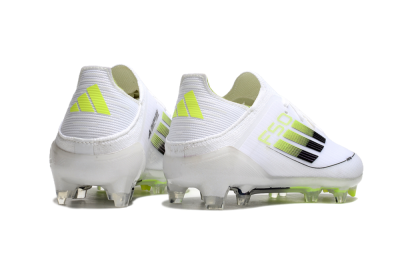 Kids Adidas F50 Elite FG Low-Tops Soccer Cleats - White/Blue/Yellow