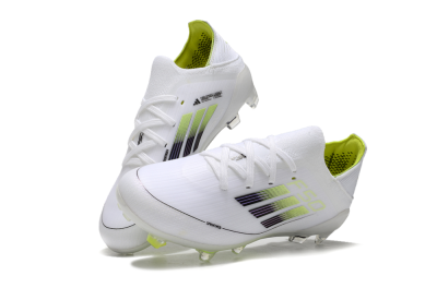 Kids Adidas F50 Elite FG Low-Tops Soccer Cleats - White/Blue/Yellow