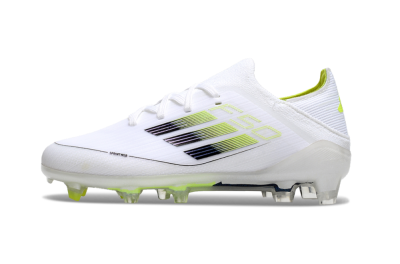 Kids Adidas F50 Elite FG Low-Tops Soccer Cleats - White/Blue/Yellow