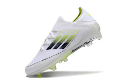 Kids Adidas F50 Elite FG Low-Tops Soccer Cleats - White/Blue/Yellow