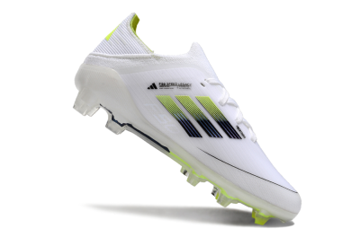 Kids Adidas F50 Elite FG Low-Tops Soccer Cleats - White/Blue/Yellow