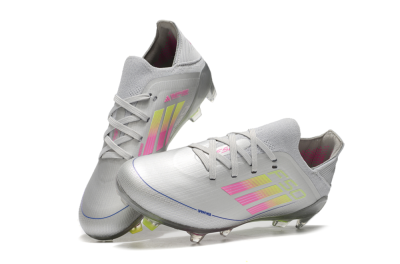 Kids Adidas F50 Elite FG Low-Tops Soccer Cleats - Silver/Pink/Yellow
