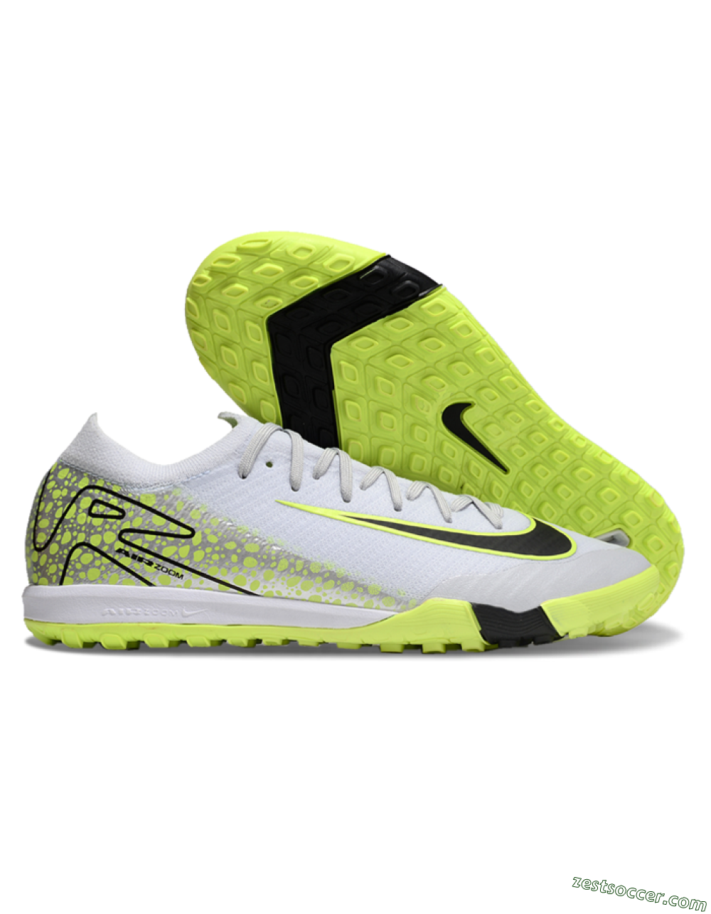 Nike Air Zoom Mercurial Vapor 16 Elite TF Low-Tops Soccer Shoes - Grey/Black/Yellow 0
